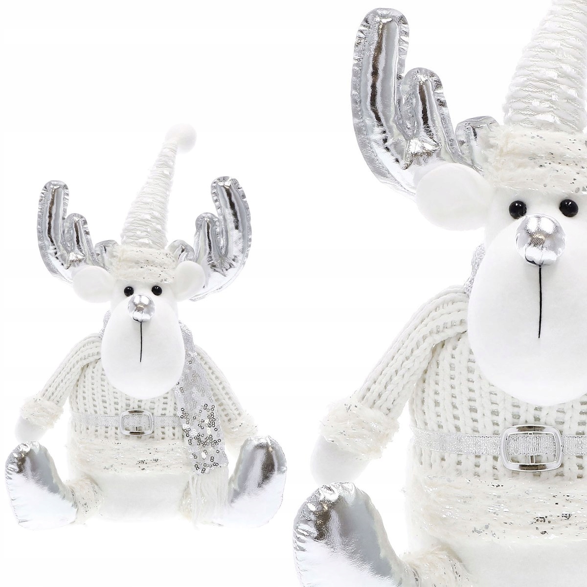RENIFER FIGURKA ŚWIĄTECZNA DEKORACJA ŁOŚ OZDOBA NA PREZENT SIEDZĄCY Marka Springos