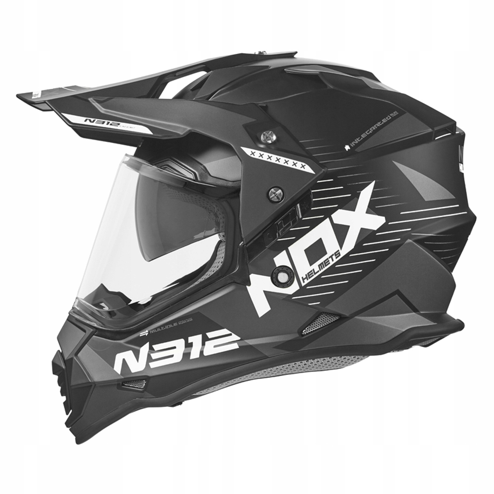 NOX N312 EXTEND KASK MOTOCYKLOWY CROSS SZYBA XS