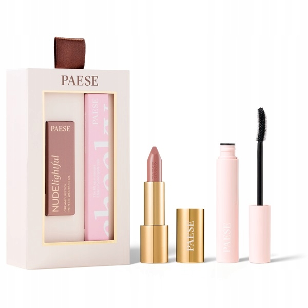 Paese Cheeky Nude Look sada řasenka 9 ml rtěnka 4.5 g