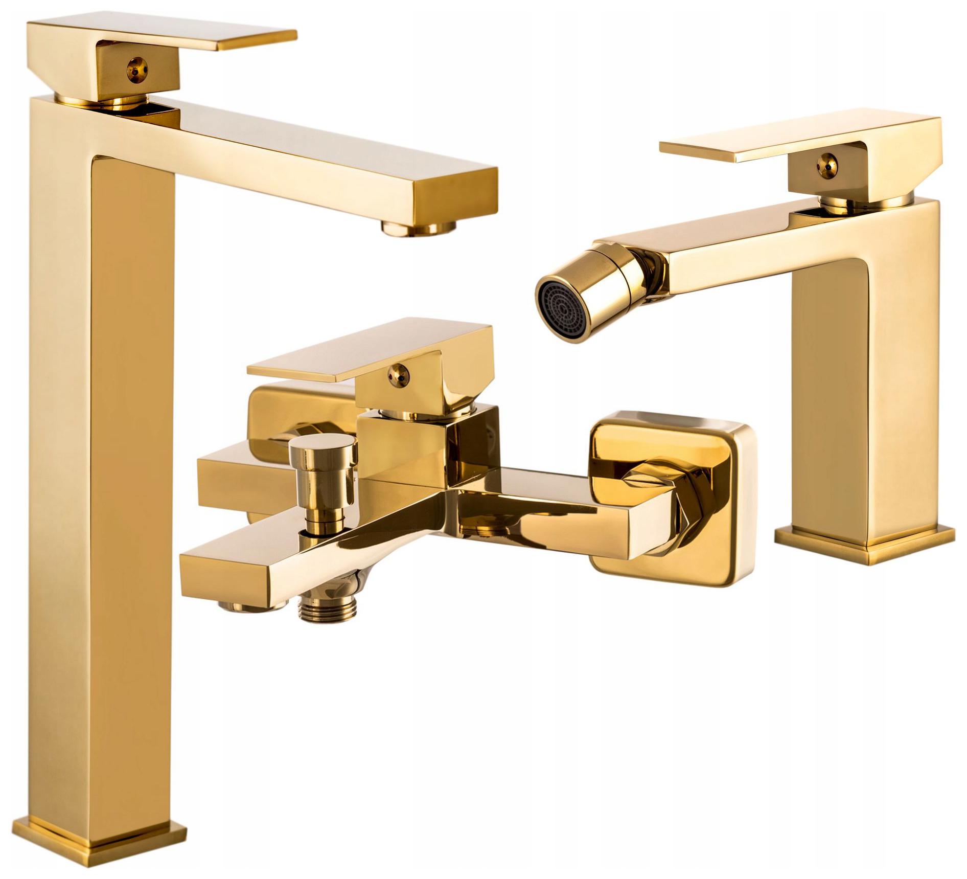 Koupelnová Sada Zlatá Vana Umyvadlo Bidet Ister