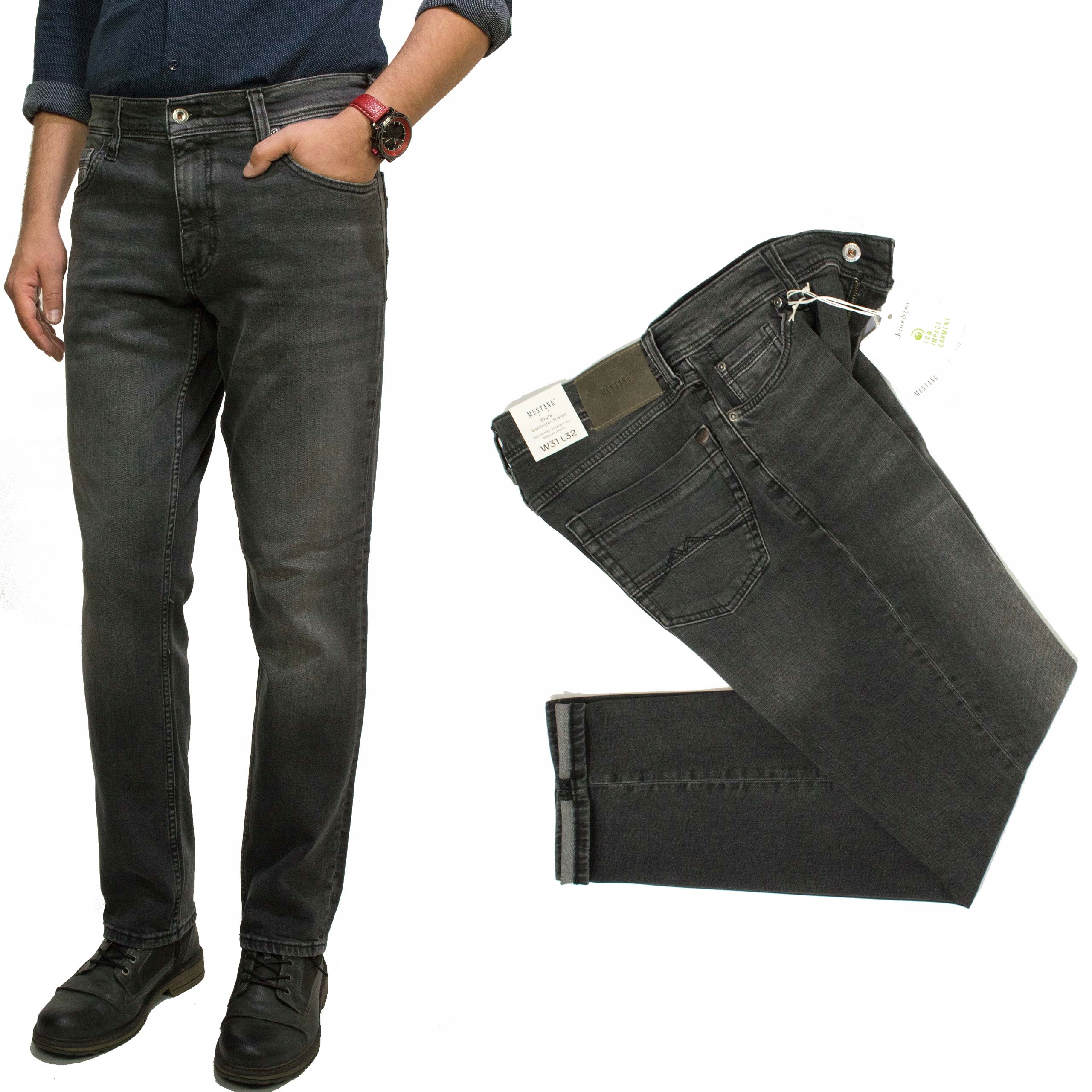 Mustang Washington Straight Greyed 802 pánské džínové kalhoty W33 L32