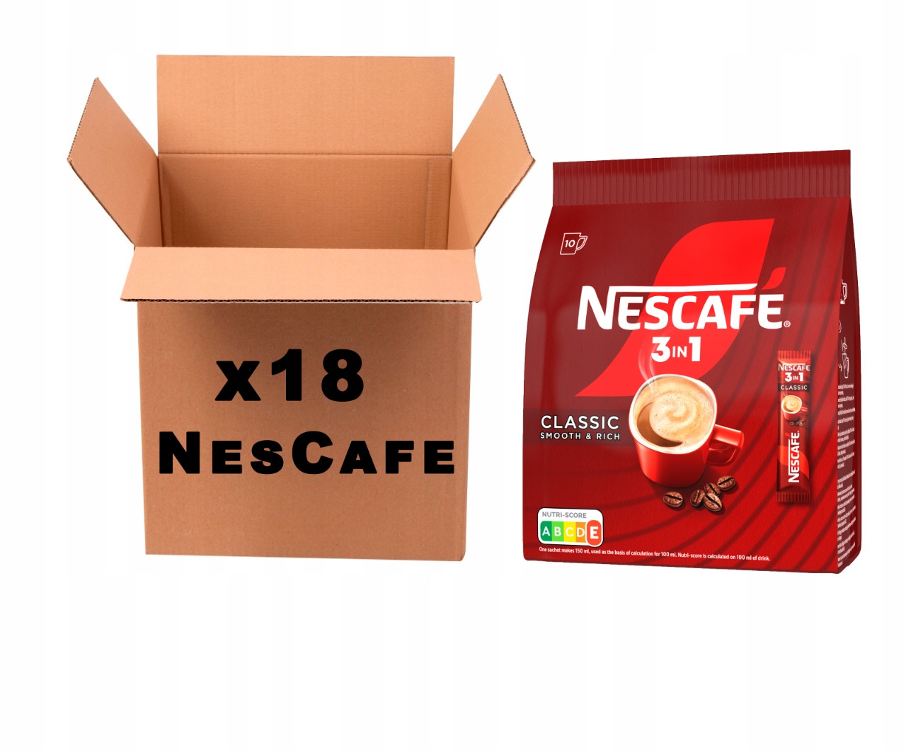 Káva rozpustná Nescafe Classic v sáčcích 3v1 18x165 g