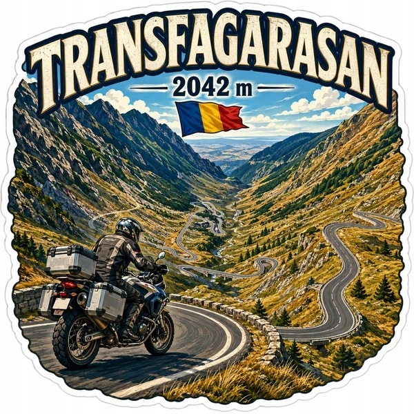 Naklejka Transfogarska Transfagarasan na kufer walizkę kamper motocykl