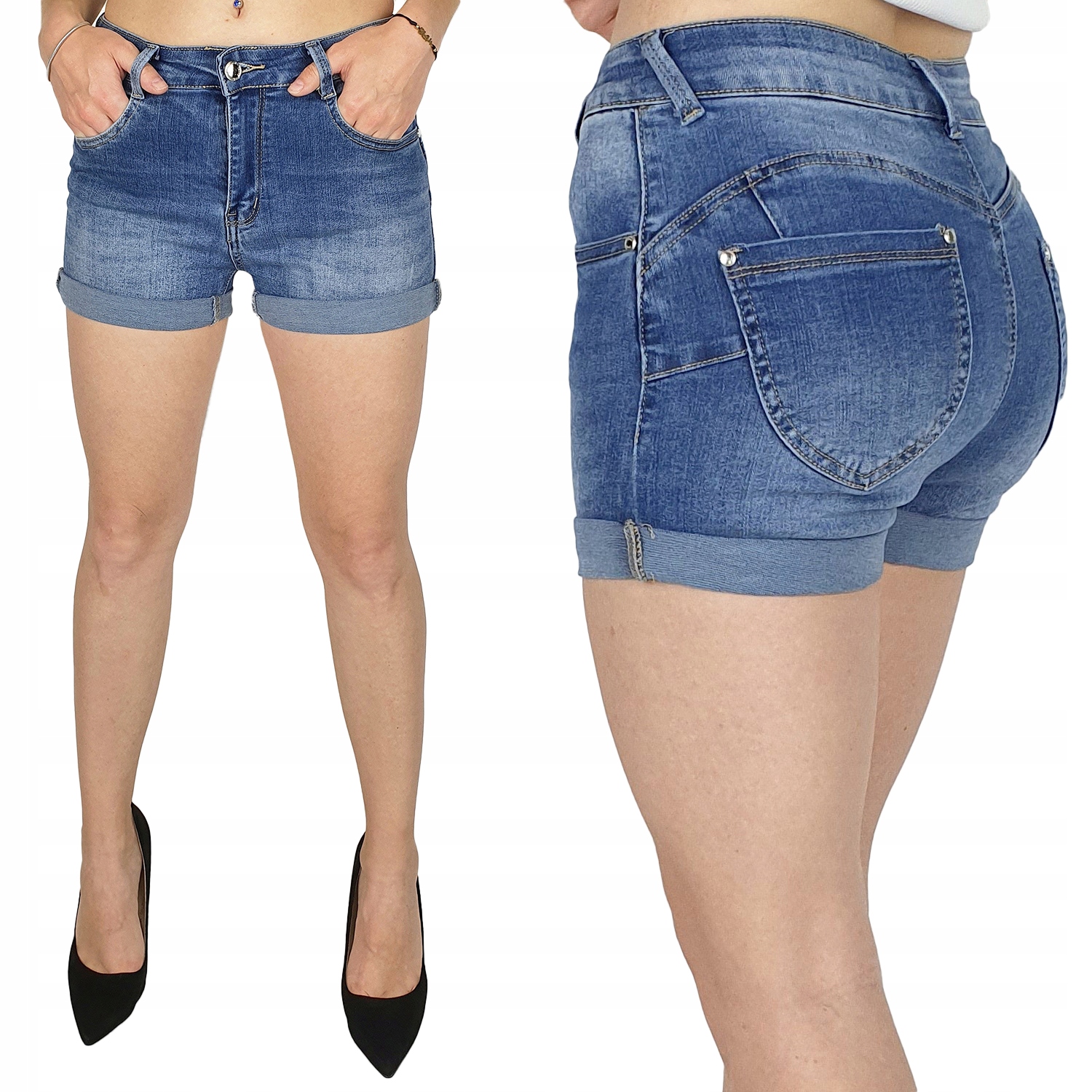 

# Damskie Spodenki Szorty- Młodzieżowe Push - Up