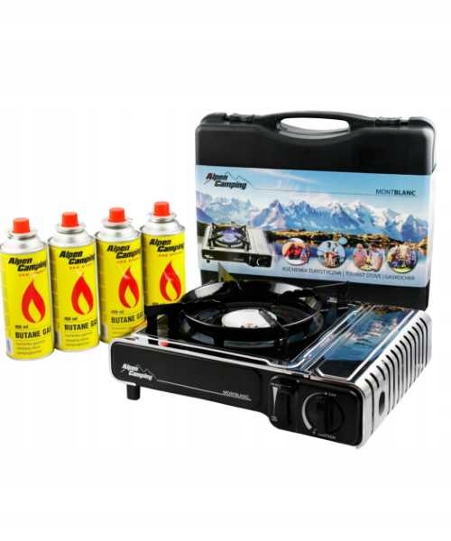 Kempingový plynový vařič 4 kartuše