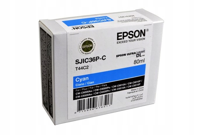 Originálny atrament Cyan Epson SJIC36PC, SJI-C36PC, SJIC-36PC (T44C2, C13T44C24)