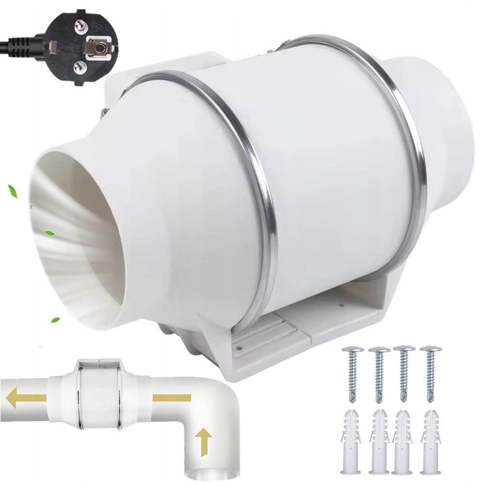 Výkonný Kanálový Odsávací Ventilátor 100 MM Pro Hotelovou Kuchyňskou Koupelnu