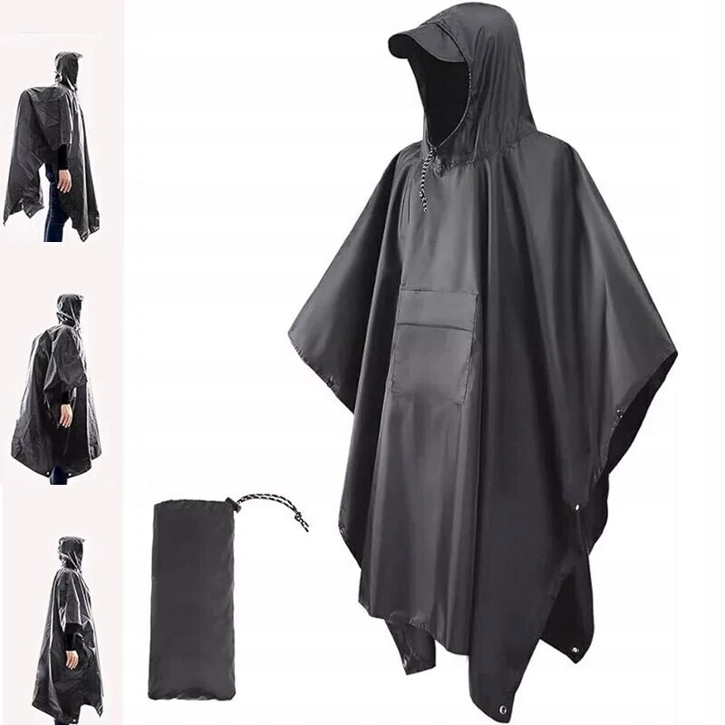Przylądek Peleryna Przeciwdeszczowa Poncho 3w1 Mata Poliester 210T Pu
