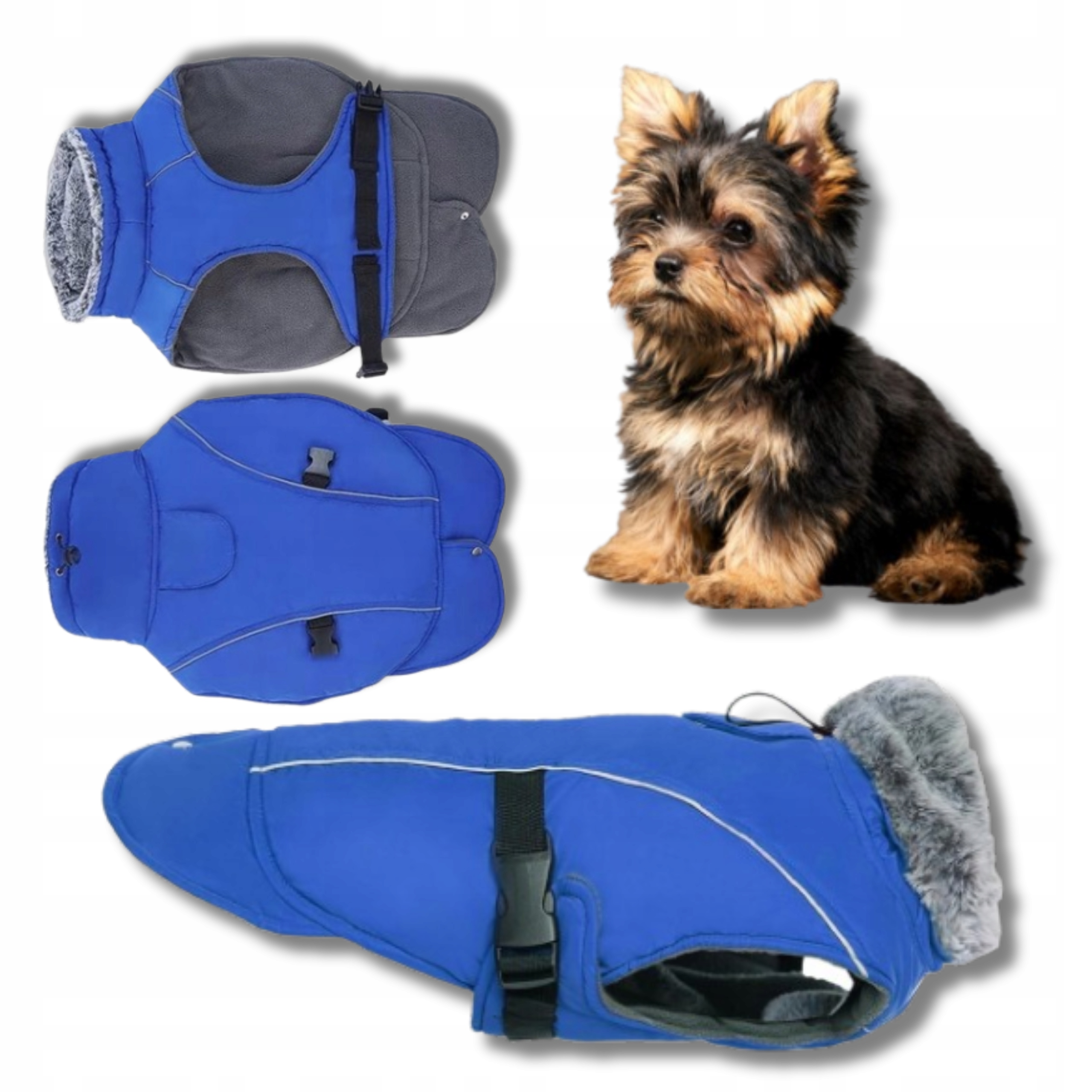 Levně Oblečení Bunda Vesta pro psa Polar Bawelna Teplá modrá S