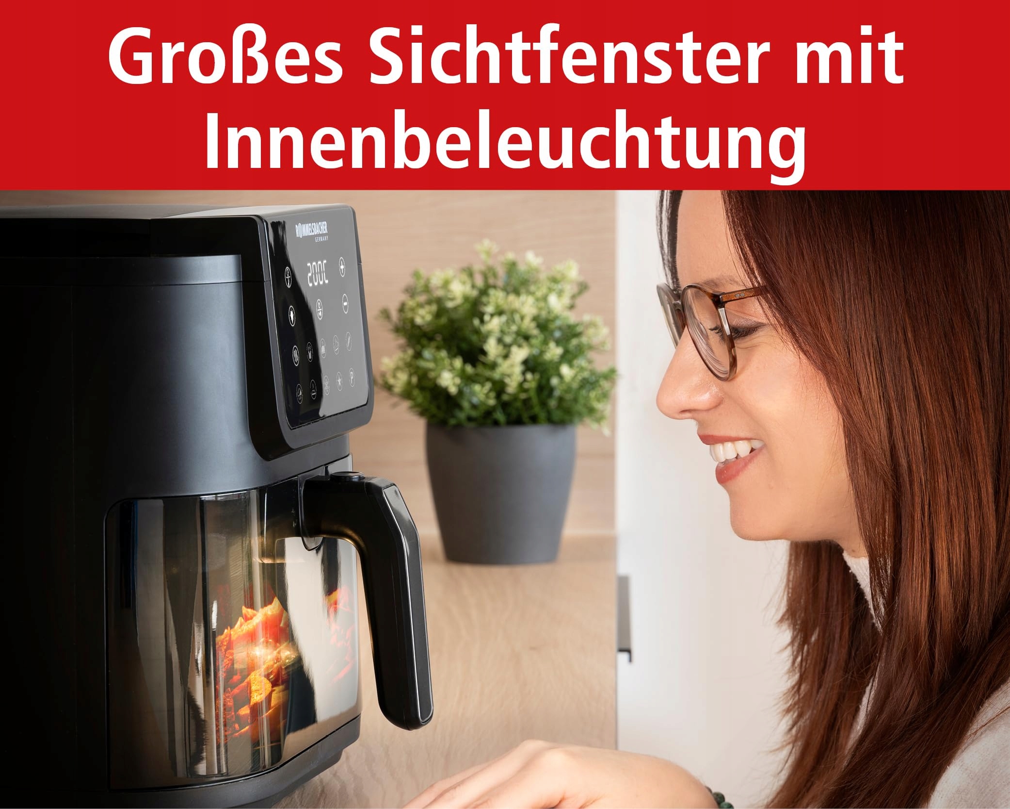 ROMMELSBACHER Frytkownica Beztłuszczowa XXL 8L Cicha 10 Programów 60-200°C — miniatura 6