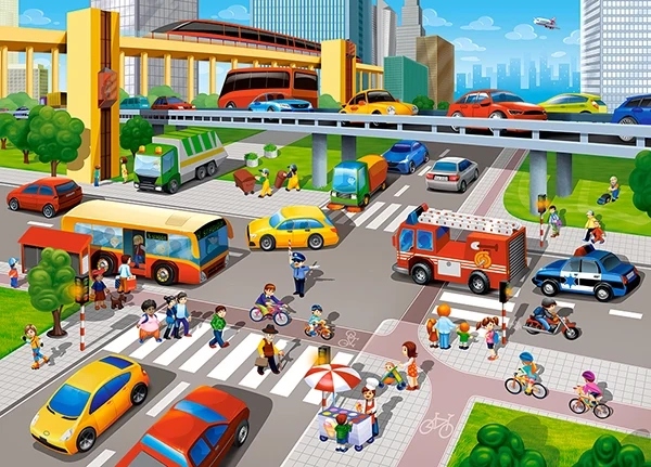 

Puzzle 60 Układanka Auta Ulice Miasto 5+ Castor
