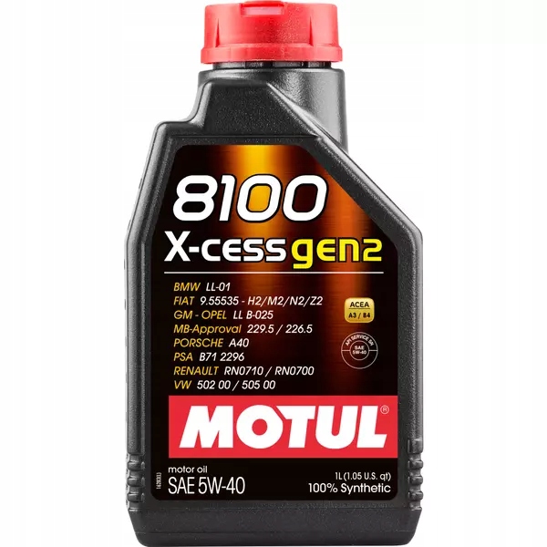 Olej Motul 5W40 1L 8100 X-cess GEN2 502.00 505.00 229.5 226.5 A40