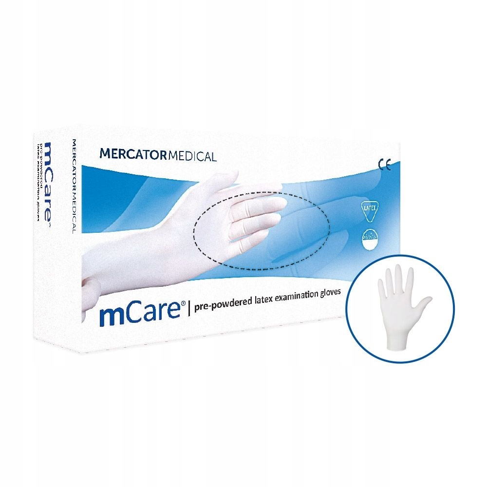 

Rękawiczki Medyczne mCARE lateks pudrowane M 100x