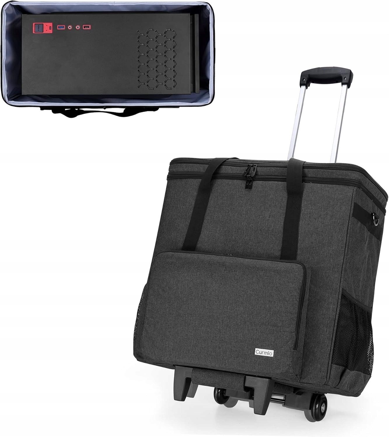 Taška na počítač Curmio s kolečky, dvouvrstvá, pro Pc klávesnice