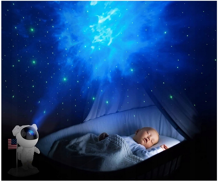 ASTRONAUTA PROJEKTOR GWIAZD Z GŁOŚNIKIEM lampka Kolor dominujący biały