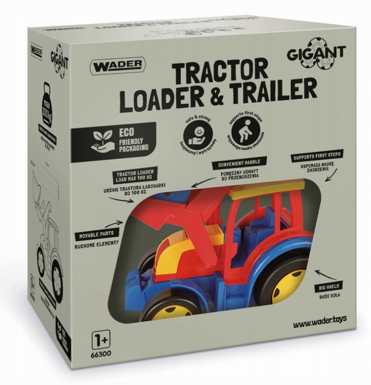 Gigant traktor z łyżką i przyczepą WADER 66300 Marka Wader