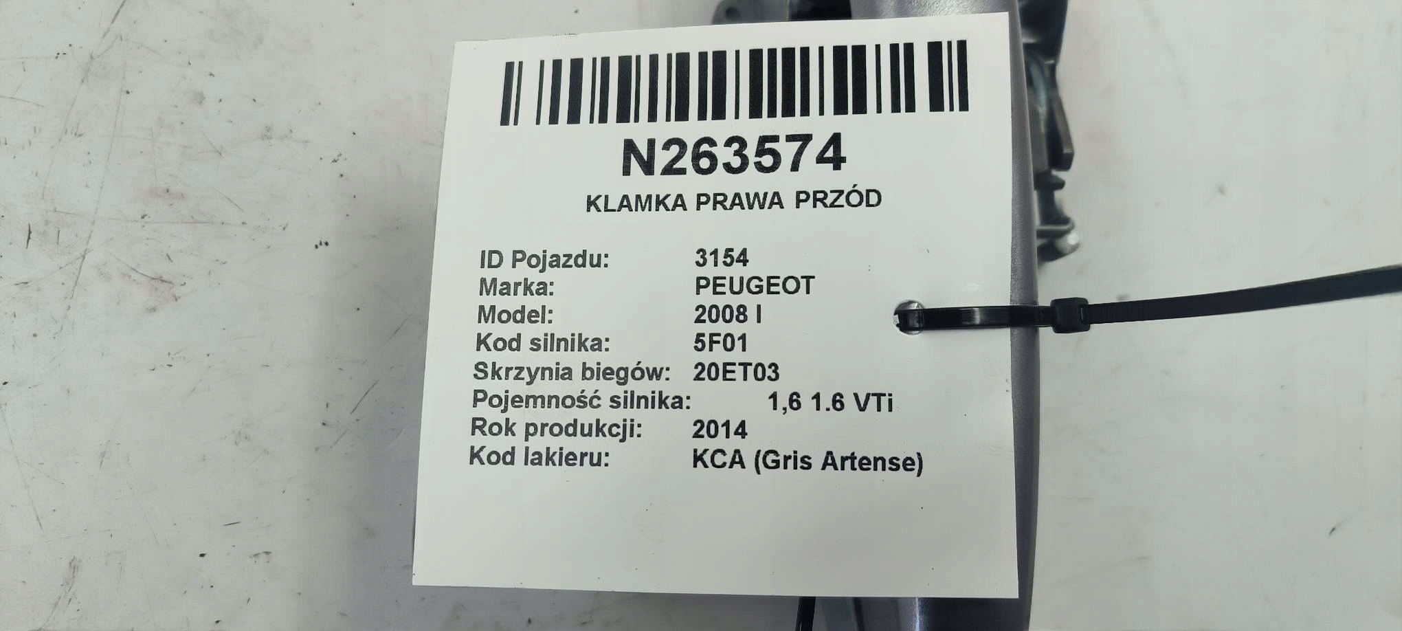 handle right front KCA PEUGEOT 2008 and