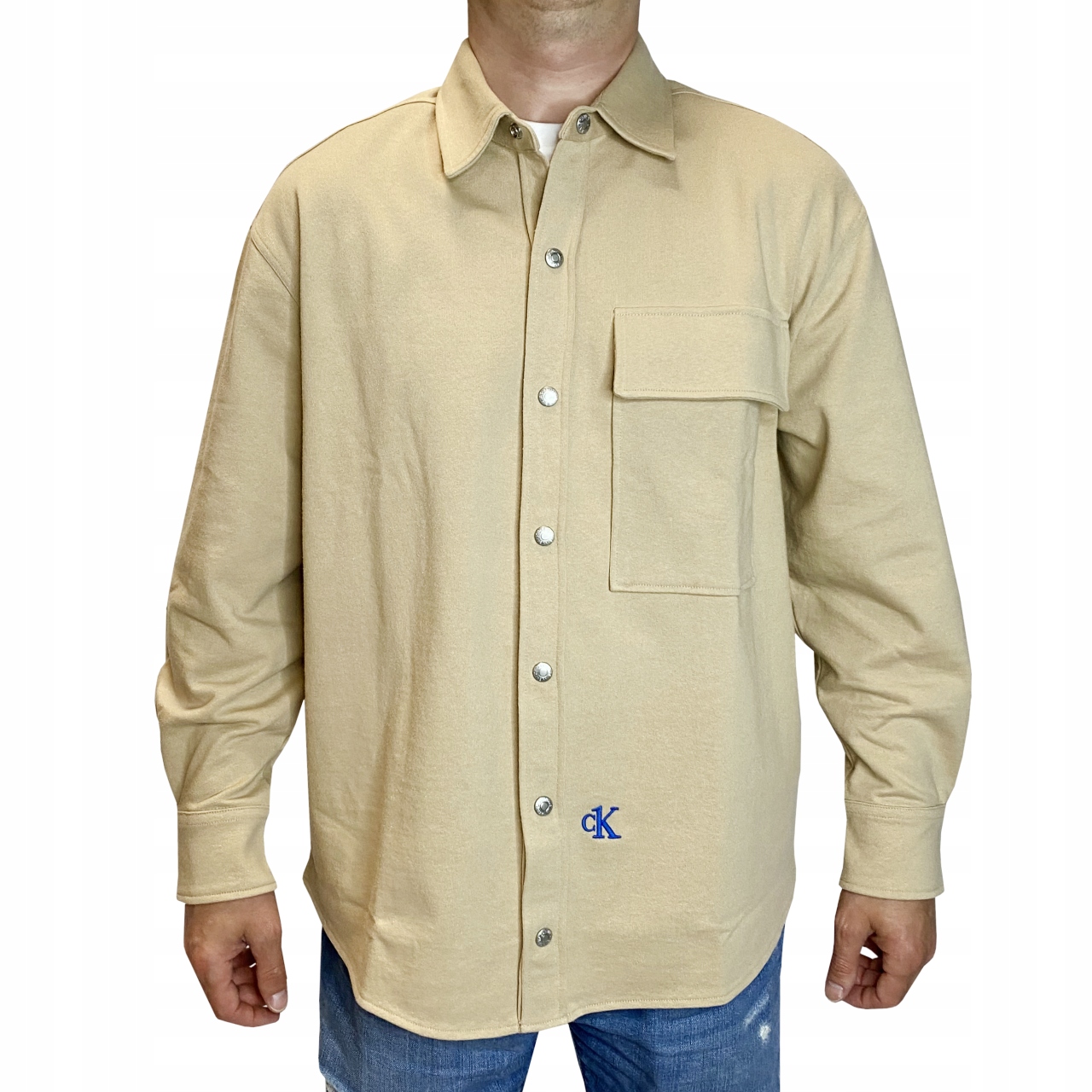 -25% Calvin Klein Pánská Košile Regular Fit J40J400132 Béžová XXL