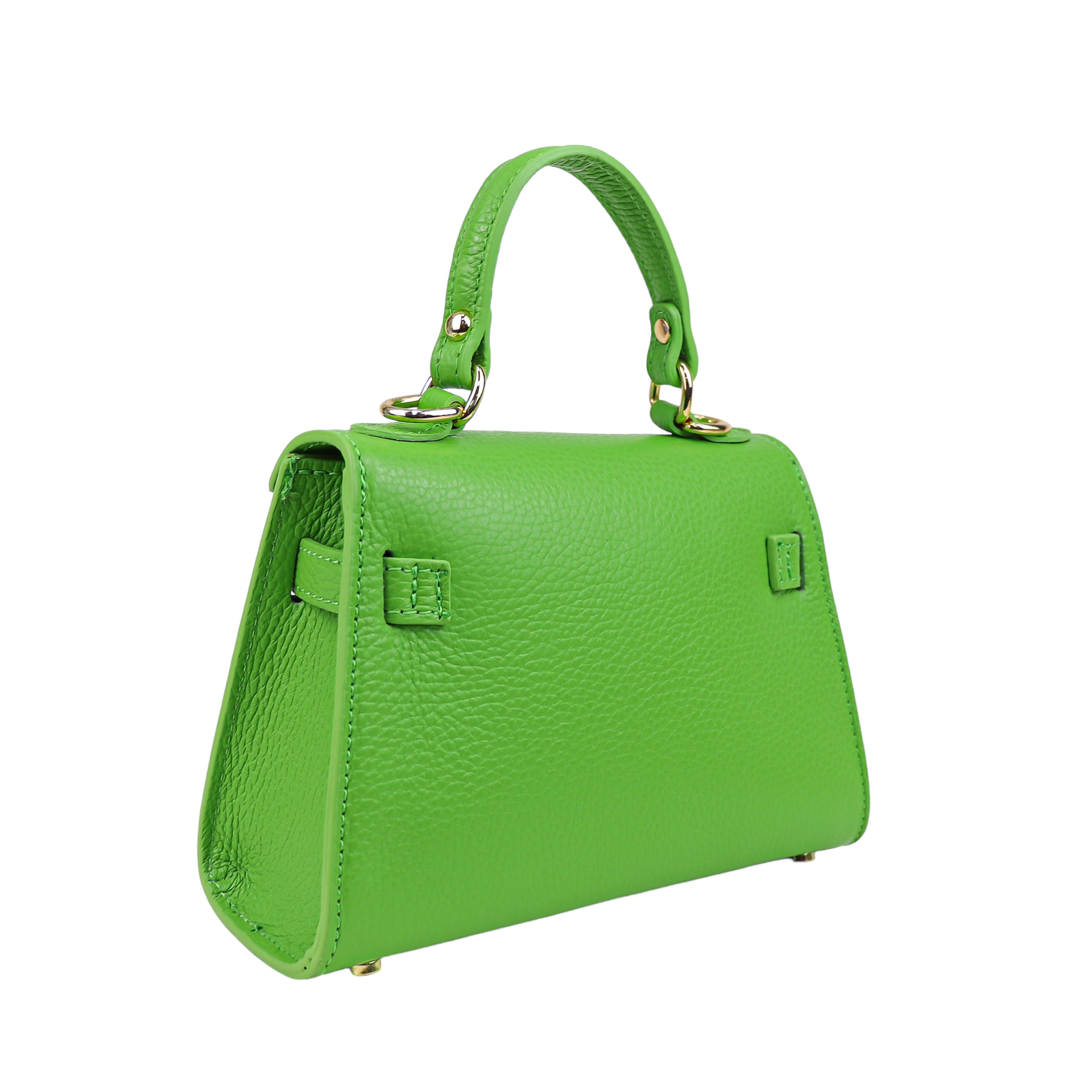 Torebka Damska Kuferek, licowa skóra Emily Limonka Wielkość mała (nie mieszcząca A4)