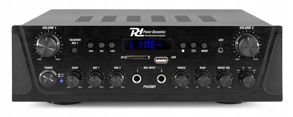 WZMACNIACZ 2-STREFOWY AMPLITUNER USB FM BLUETOOTH System dźwięku 2.0