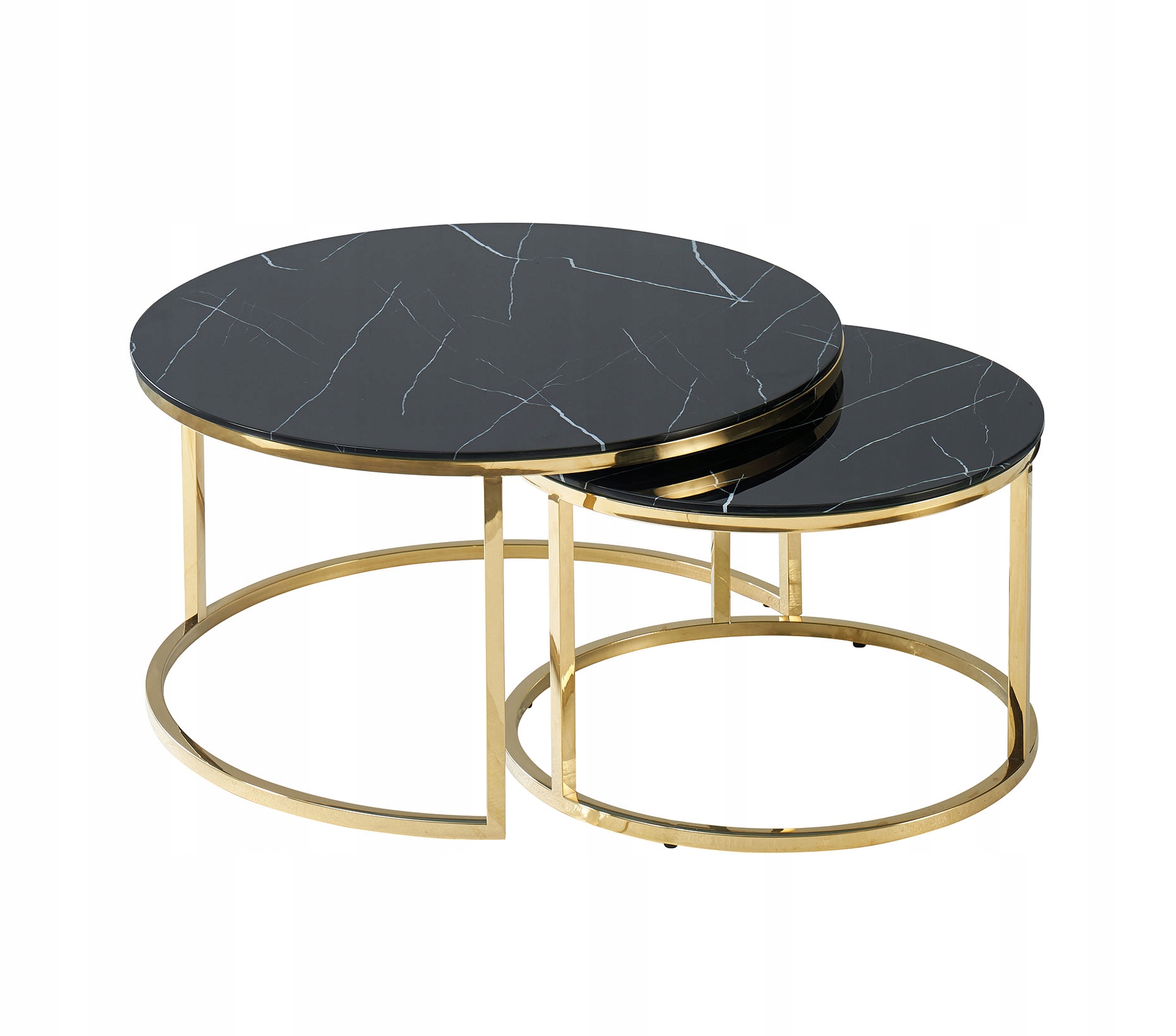 Lavica konferenčný stolík Muse čierny mramor/zlatý Sig set