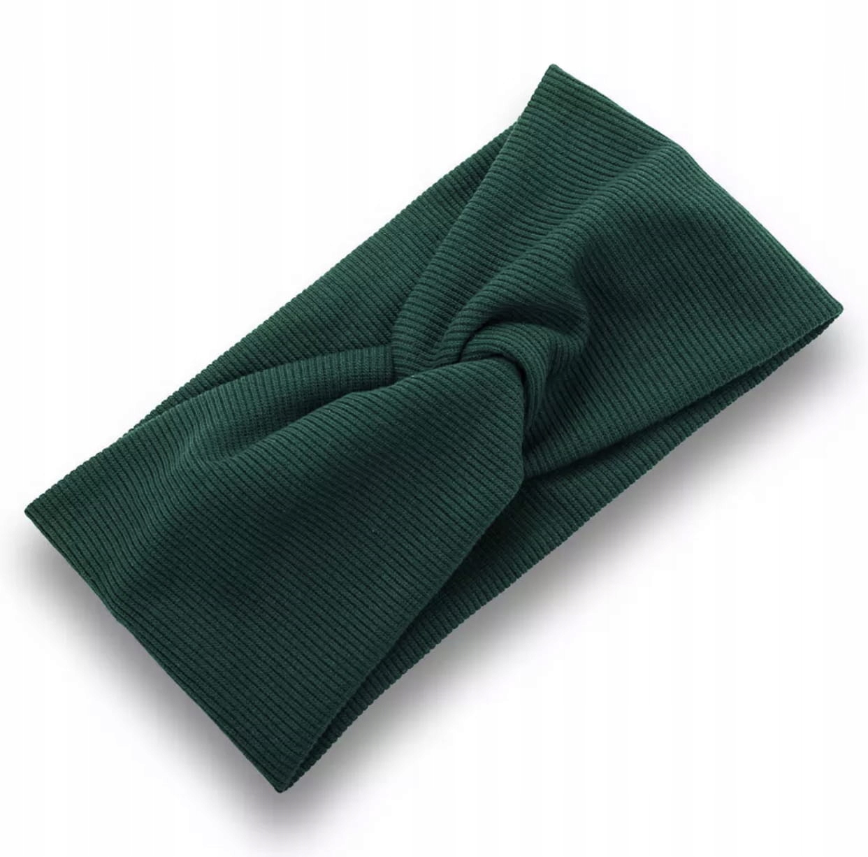 

Opaska na głowę zielona prążki turban węzeł supeł