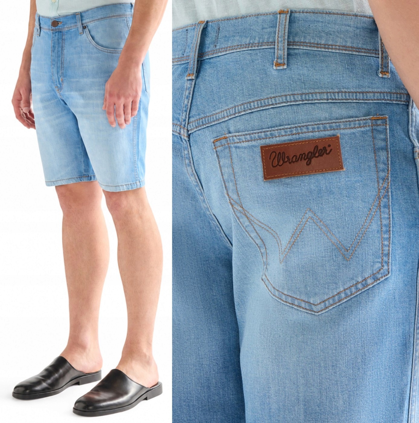 Wrangler Texas pánské krátké kraťasy džínové šortky jeans Light Wash W40
