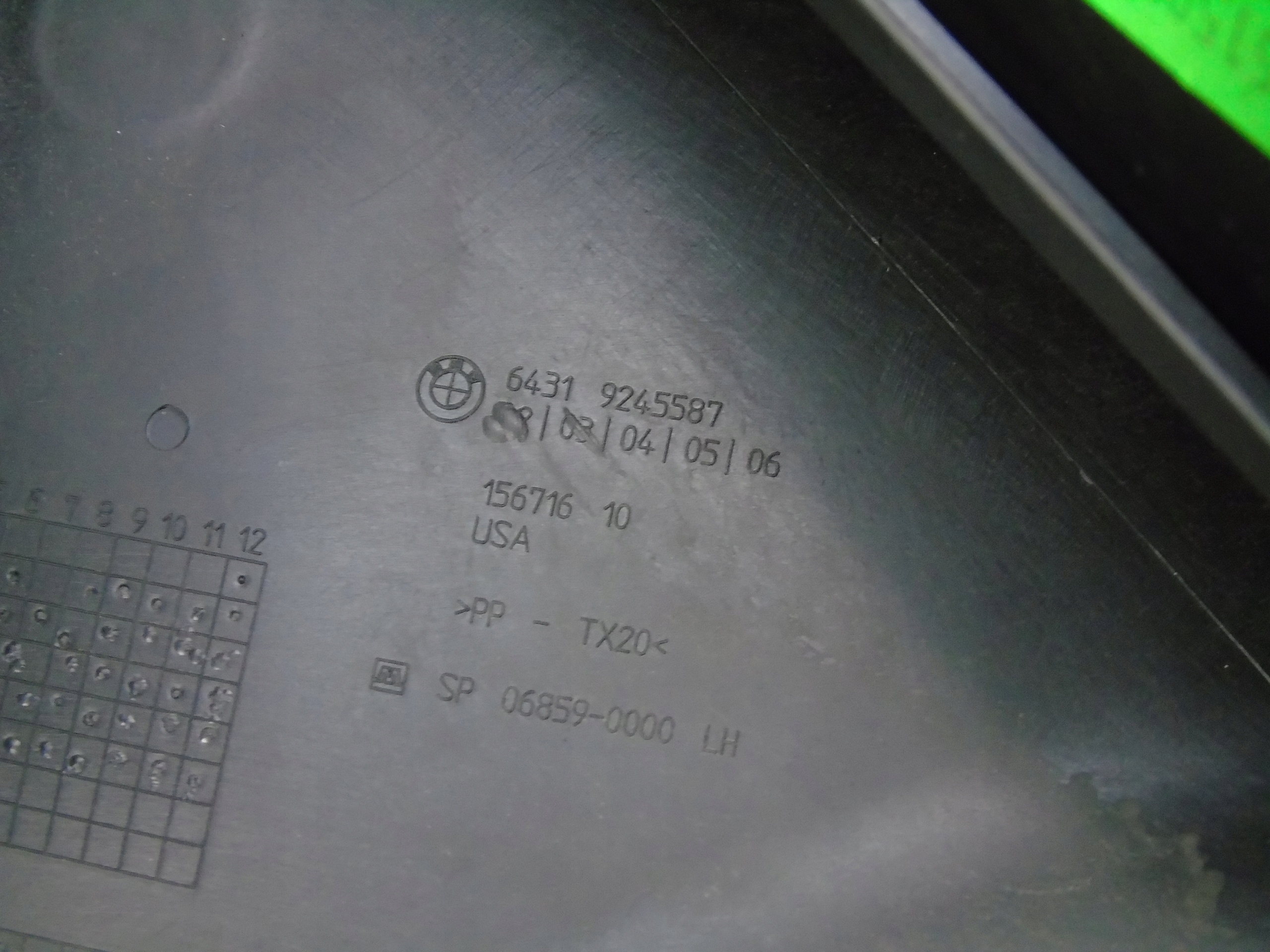 BMW F15 F16 OBUDOWA FILTRA KABINOWEGO 9245587 Numer katalogowy części 9245587