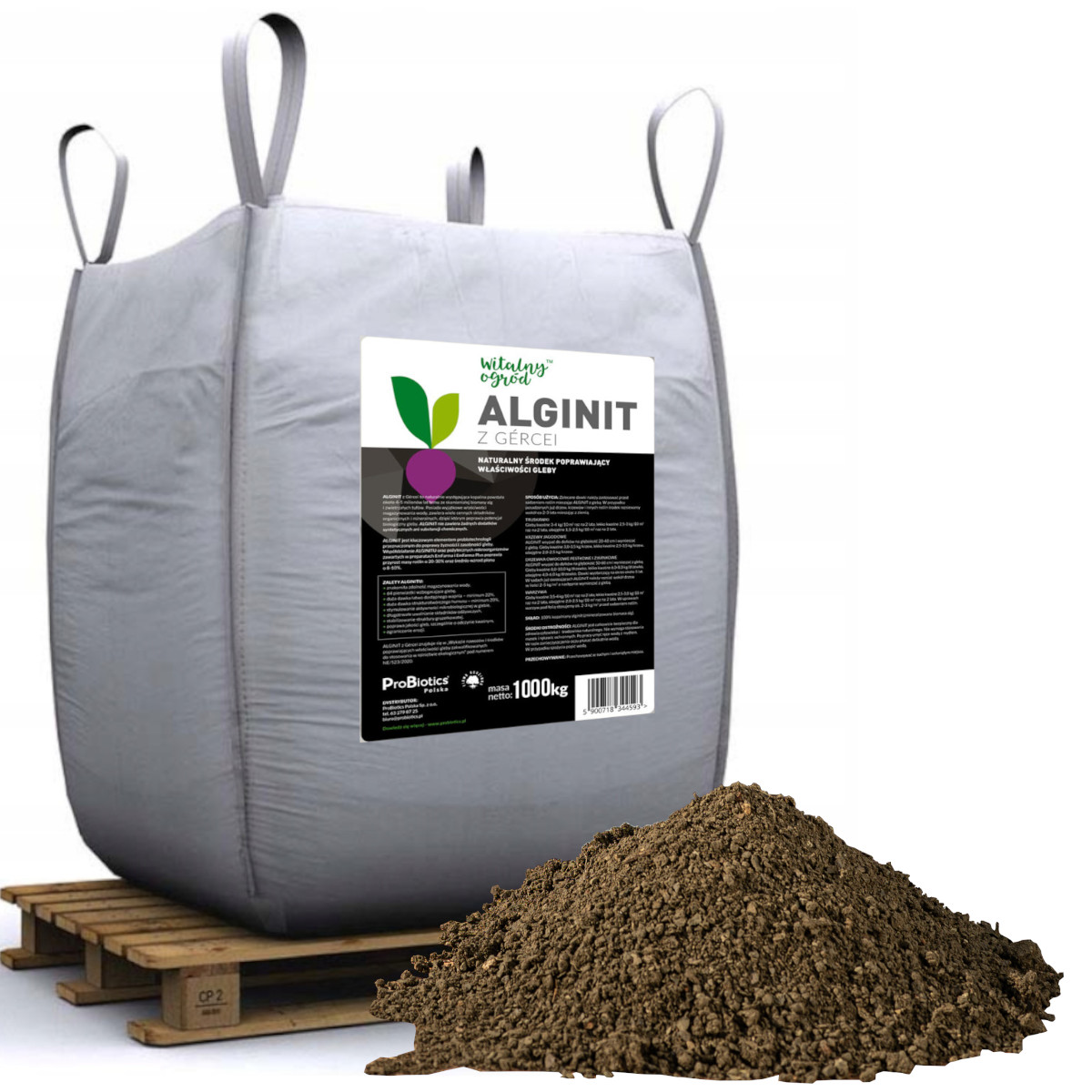 Alginit 1000KG Środek Poprawiający Jakość Właściwości Gleby Naturalny Tona