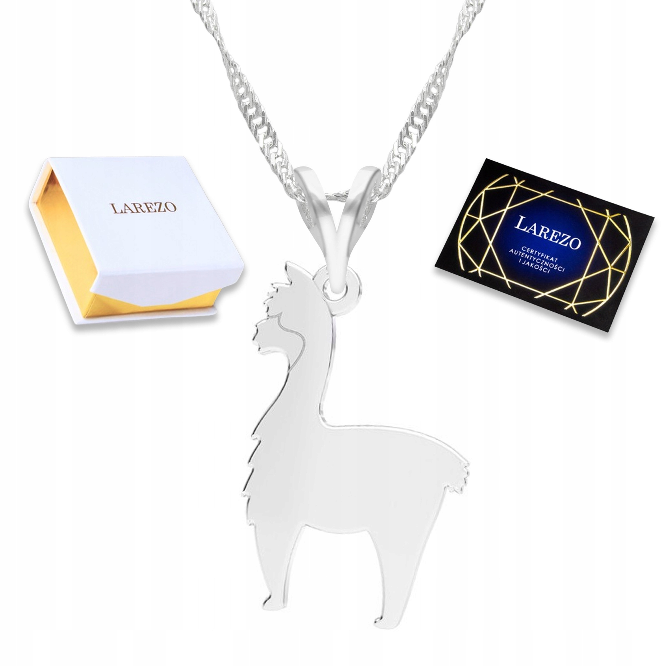 Stříbrný náhrdelník Lama Alpaka Zvíře Plech Stříbro 925