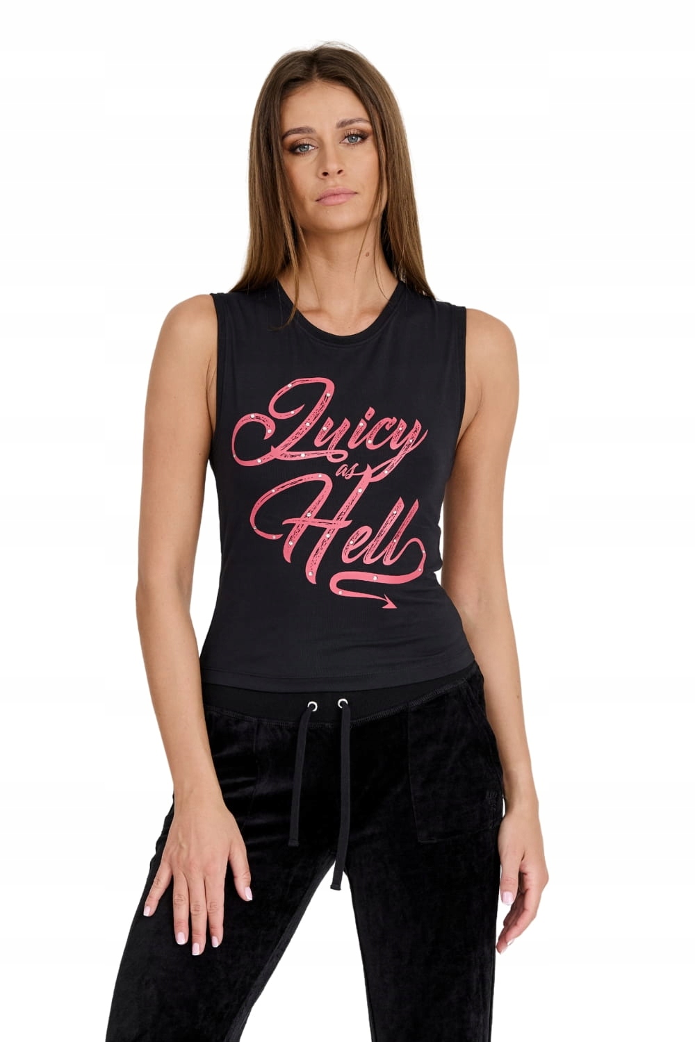 Juicy Couture Černý top Juicy As Hell Tank Xs