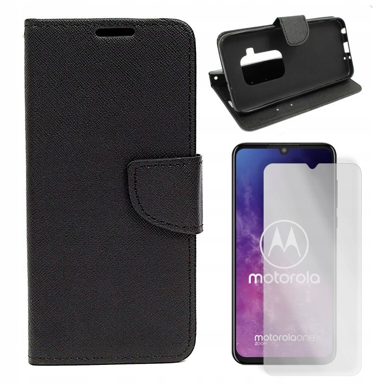 

Etui Fancy do Motorola One Zoom XT2010 czar+SZKŁO