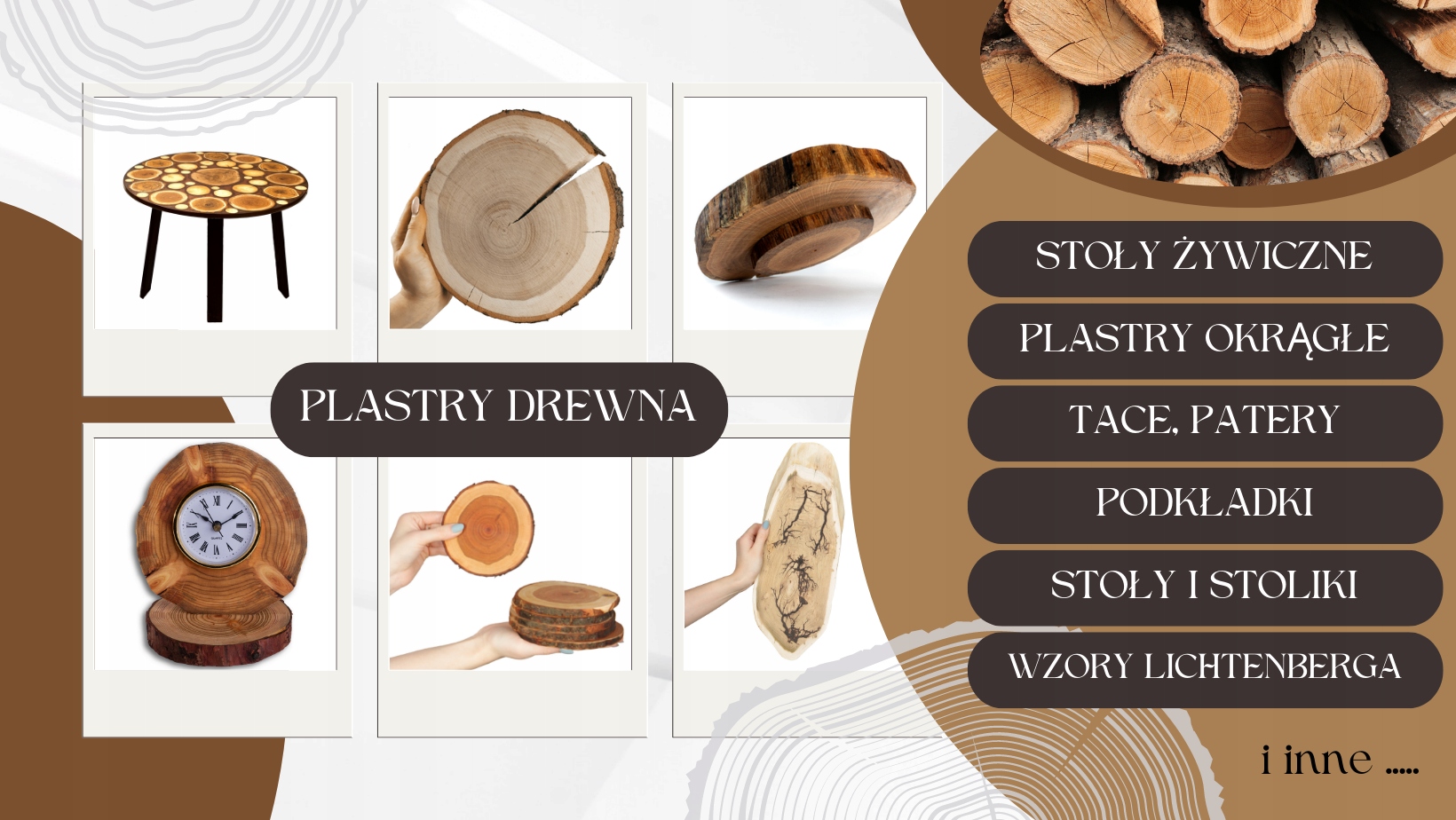 Okorowany Plaster Dębu 45-50cm gr. 5cm szlifowany plaster dąb krążek drewno Stan opakowania oryginalne