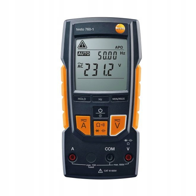 Testo 760-1 Digitálny Multimeter. Káble LCD. Meranie: V/A/Ohm/F/C. 600V