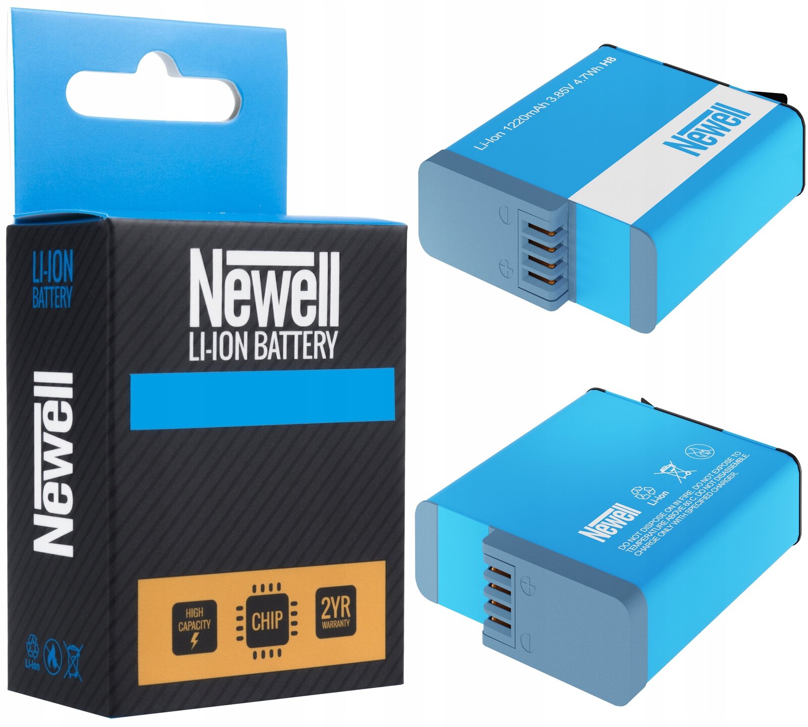 BATERIA AKUMULATOR AJBAT-001 do GoPro HERO 6 7 8 Pojemność akumulatora 1220 mAh