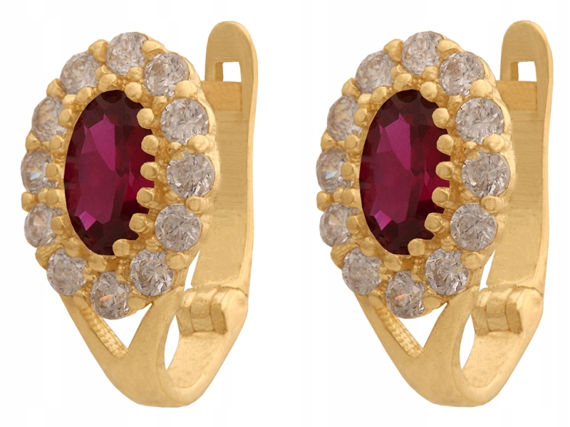 

Złote Kolczyki 585 Markizy Z Rubinowym Kamieniem