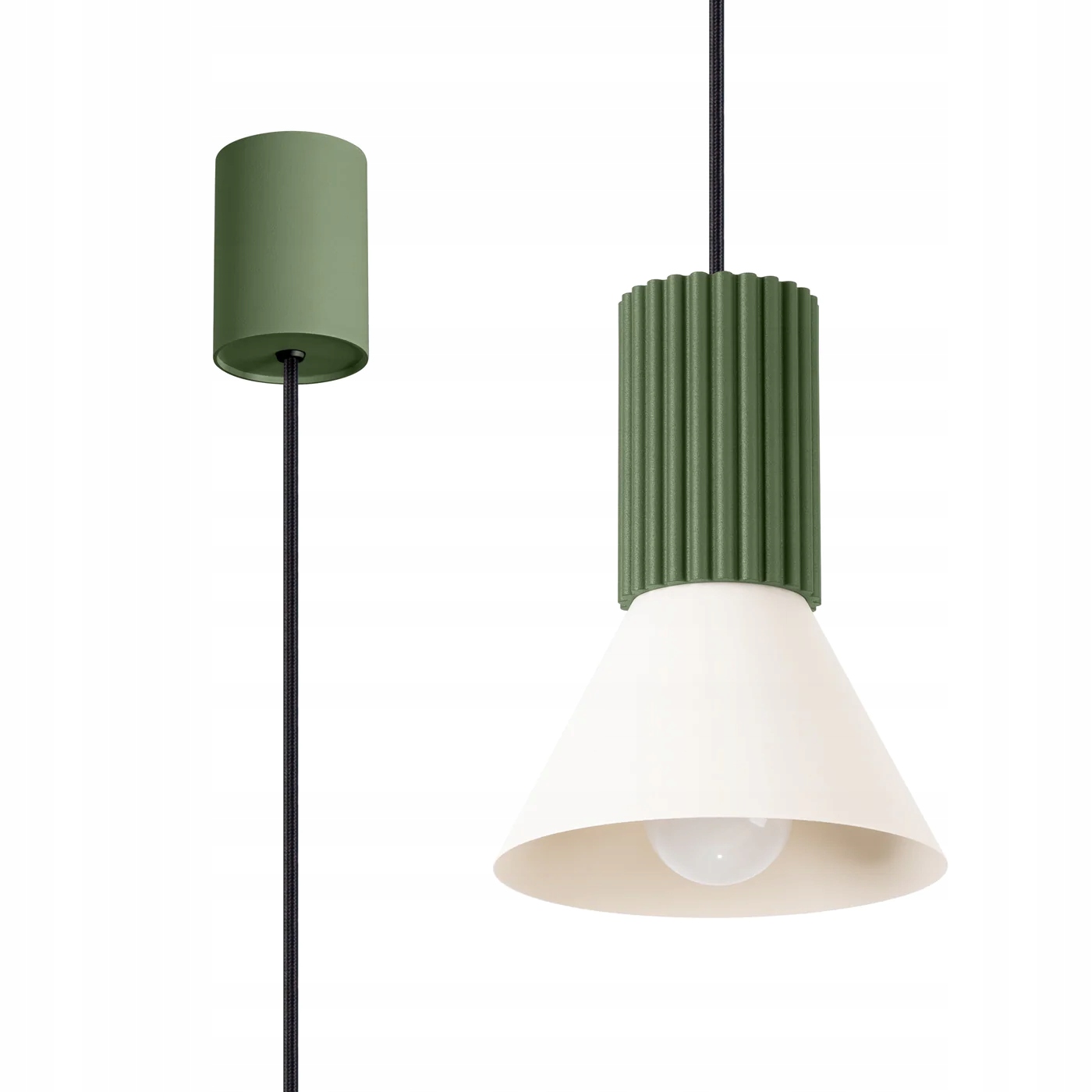 Závěsná lampa Osvětlení do kuchyně Svítidlo E14 Estria zelená olivová Sollux