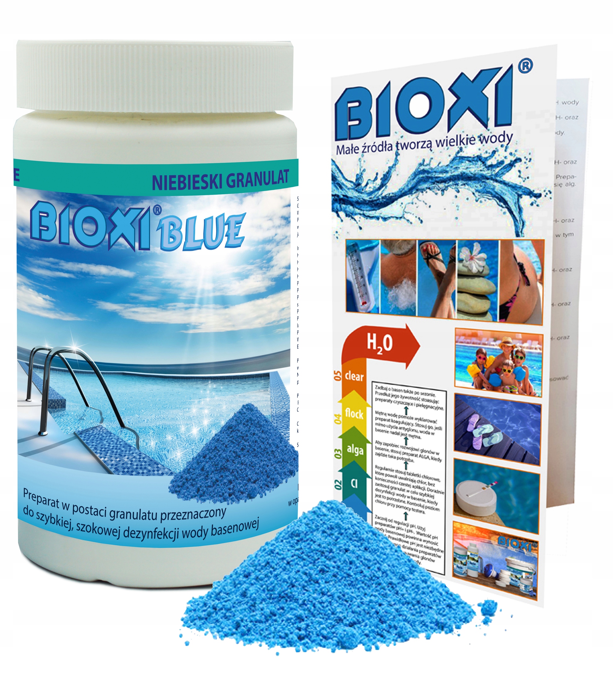 

1KG Chlor Szok Blue Granulat Do Basenu Niebieski