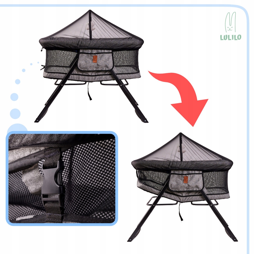 ŁÓŻECZKO KOŁYSKA VOJAGO KOJEC DLA DZIECI LEŻAK Waga dziecka 0 - 9 kg