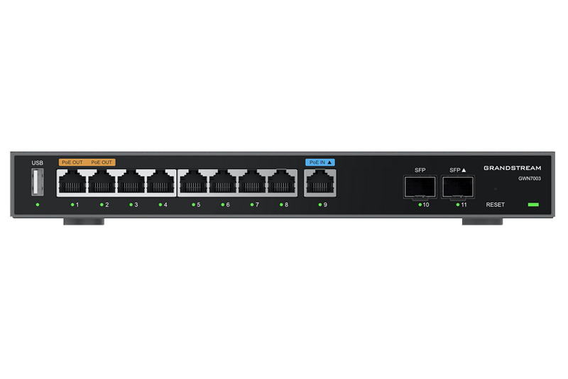 Grandstream GWN7003 Vpn router 2 Sfp, 9 Gb porty 1 PoE in, 2 PoE out…