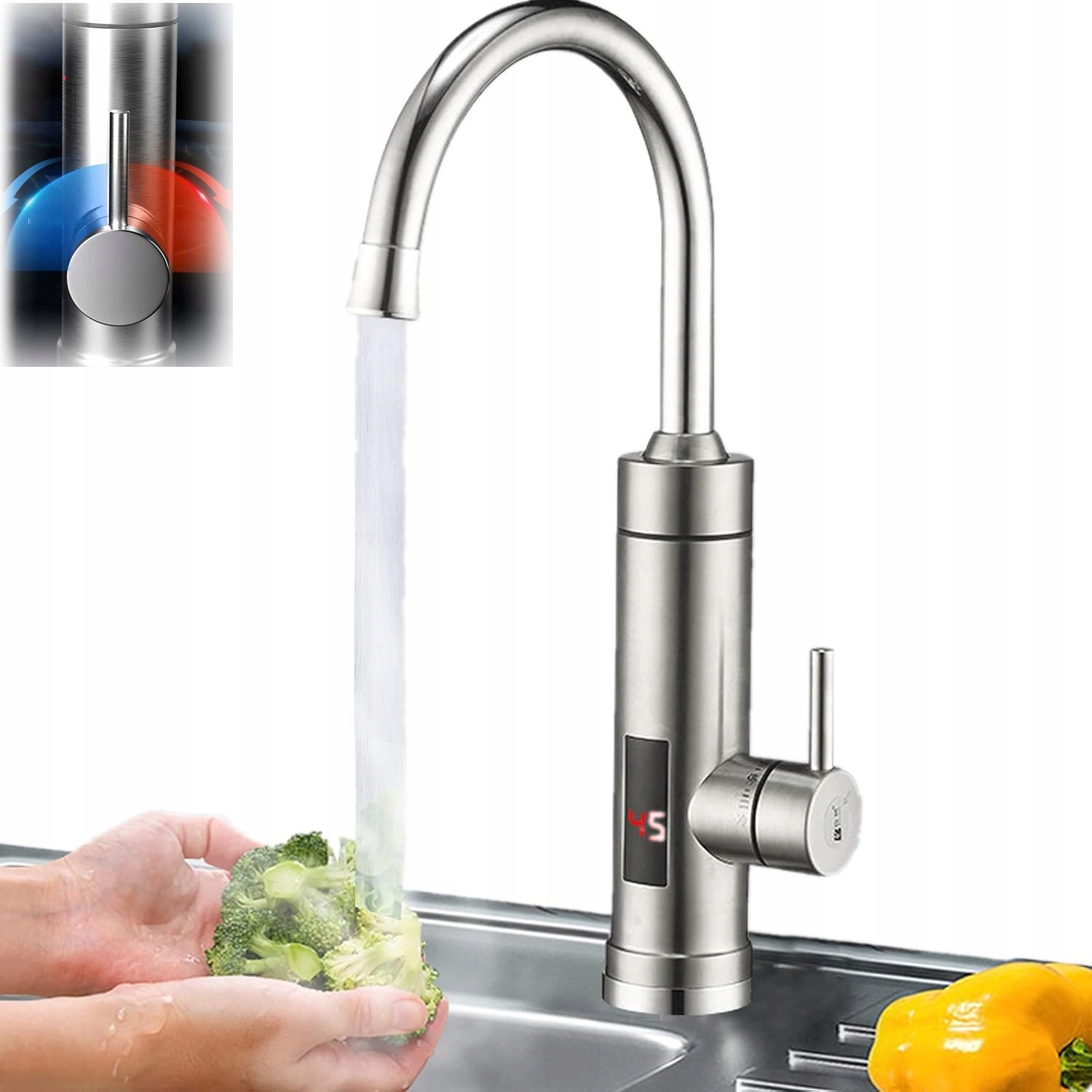Průtokový Elektrický Ohřívač Vody LCD Flex S Otočným Kohoutkem 3000 W