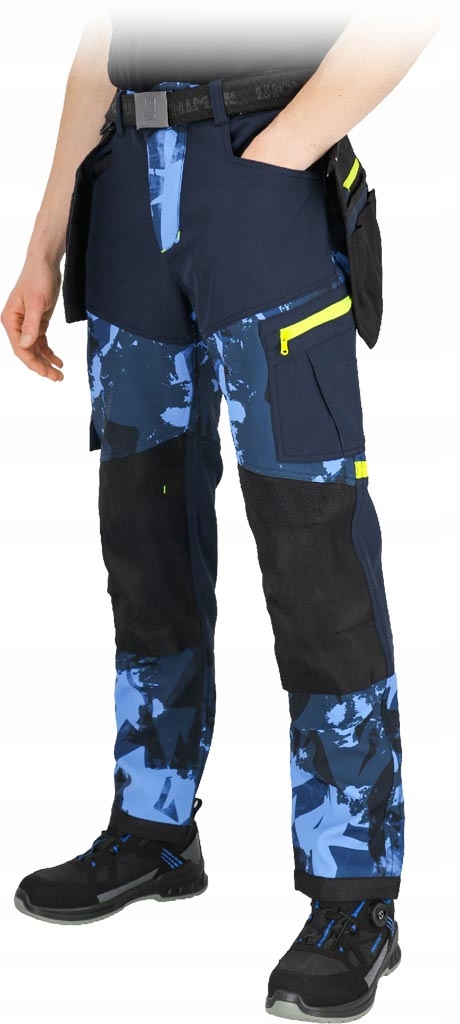 Softshellowe spodnie robocze ochronne trekkingowe bojówki elastyczne Haga