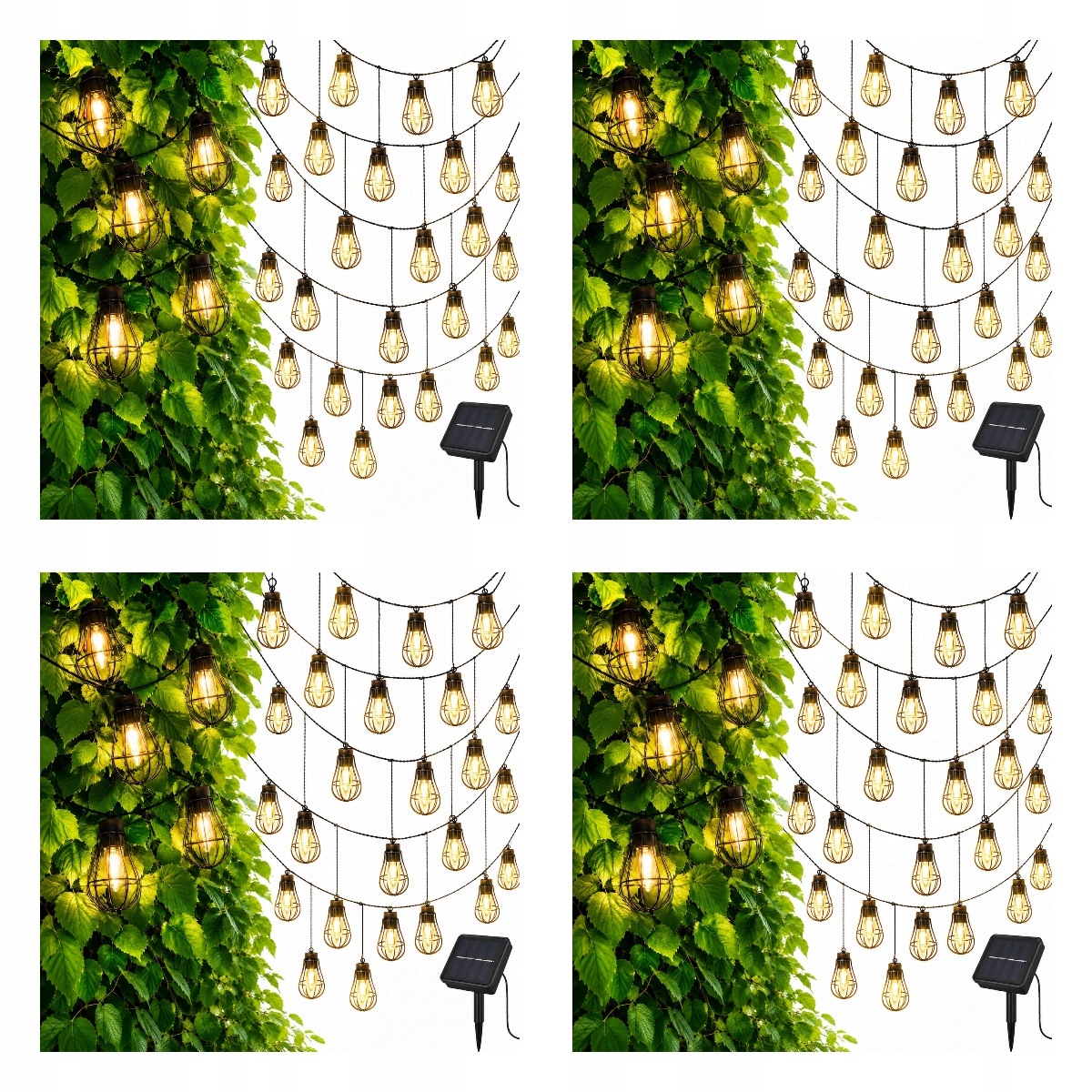 Lampki Solarne Loft Żarówki Ogrodowe Led Girlanda XXL 20 Led