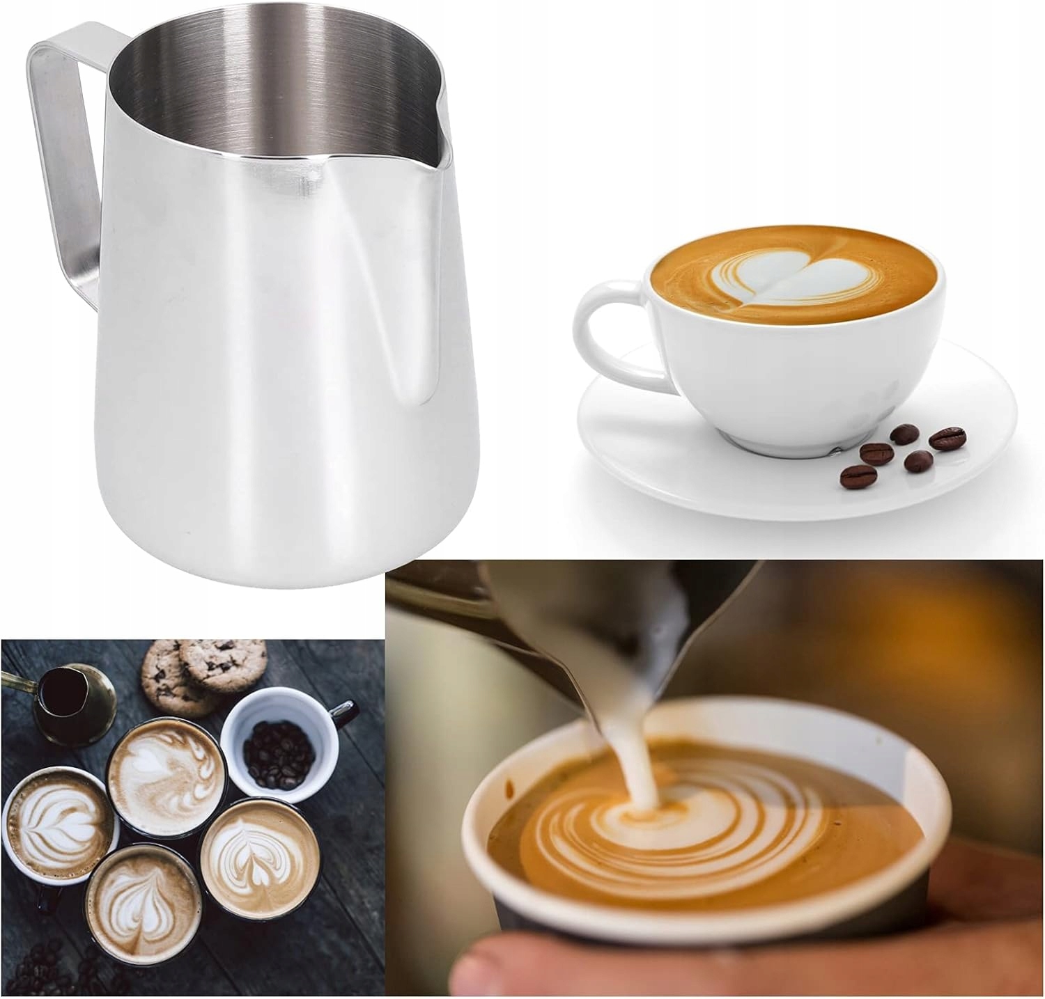 DZBANEK MLECZNIK STAL NIERDZEWNA DO MLEKA ŚMIETANKI Z TEMPERATURĄ 350ML