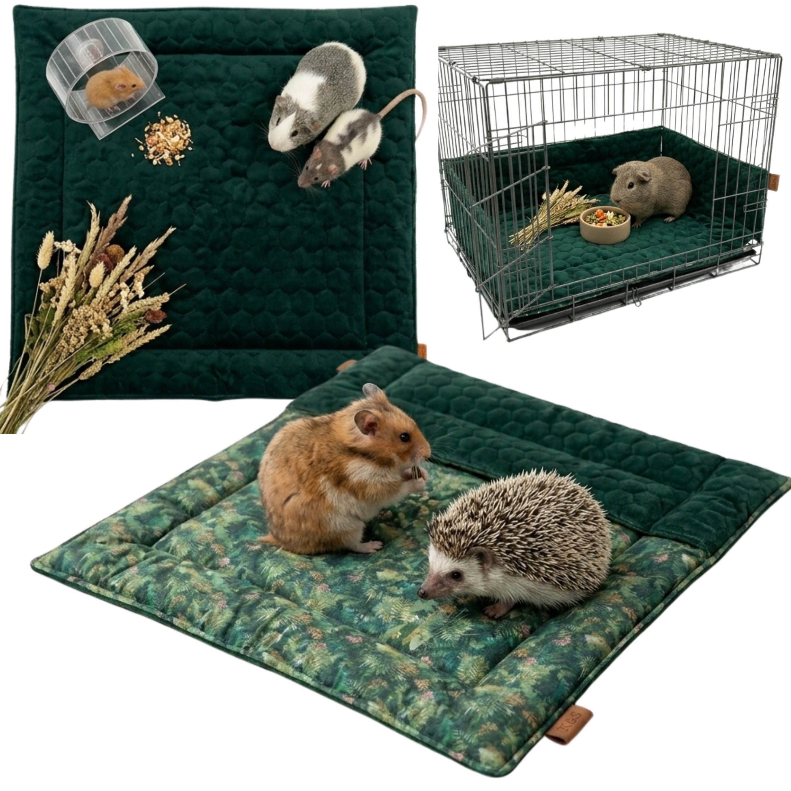 Podložka Matrace do klece pro činčilu potkana fretku 120x90 cm zelená Listy
