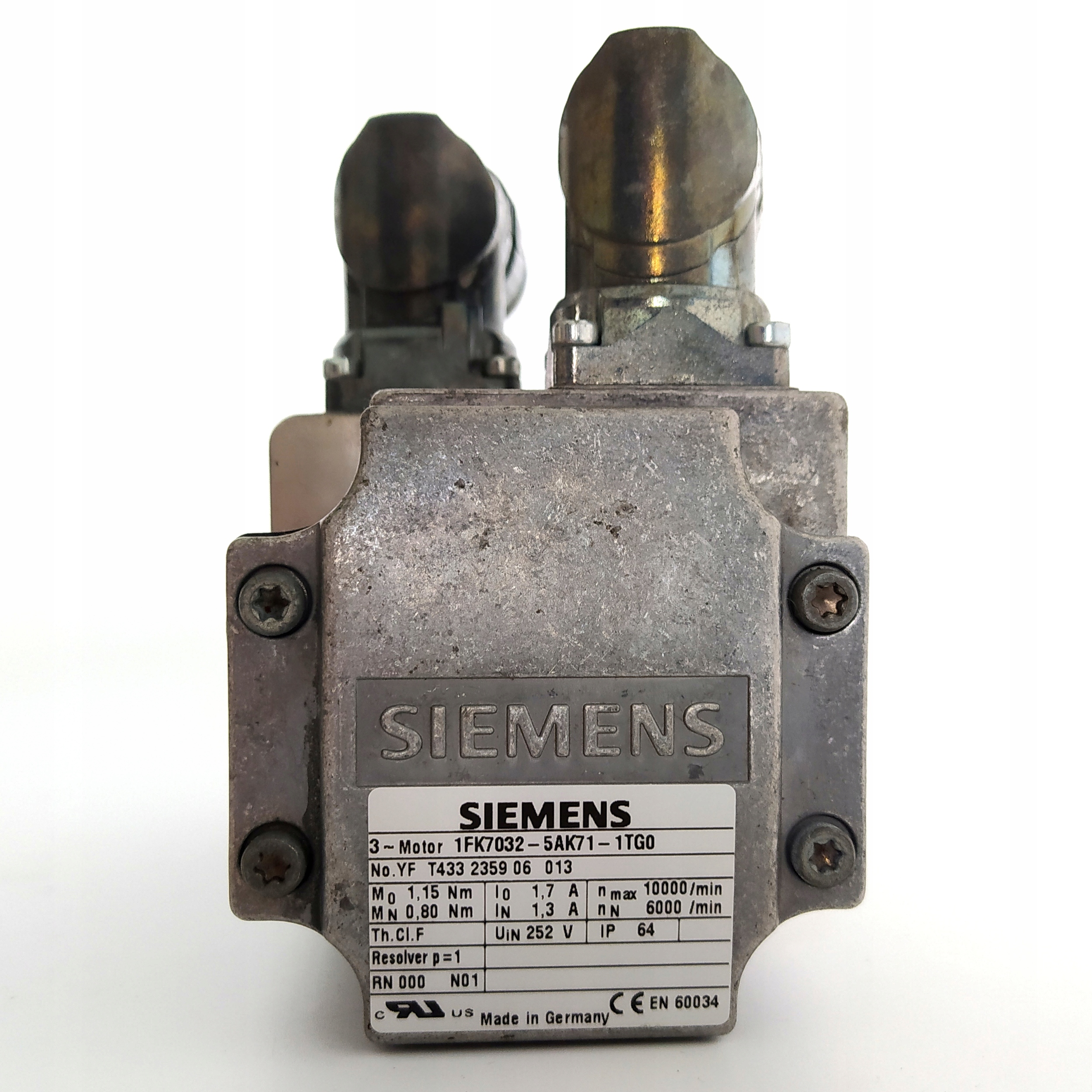 SIEMENS SERVOMOTOR 1FK7032-5AK71-1TG0 SIMOTICS S Model 1FK7032-5AK71-1TG0