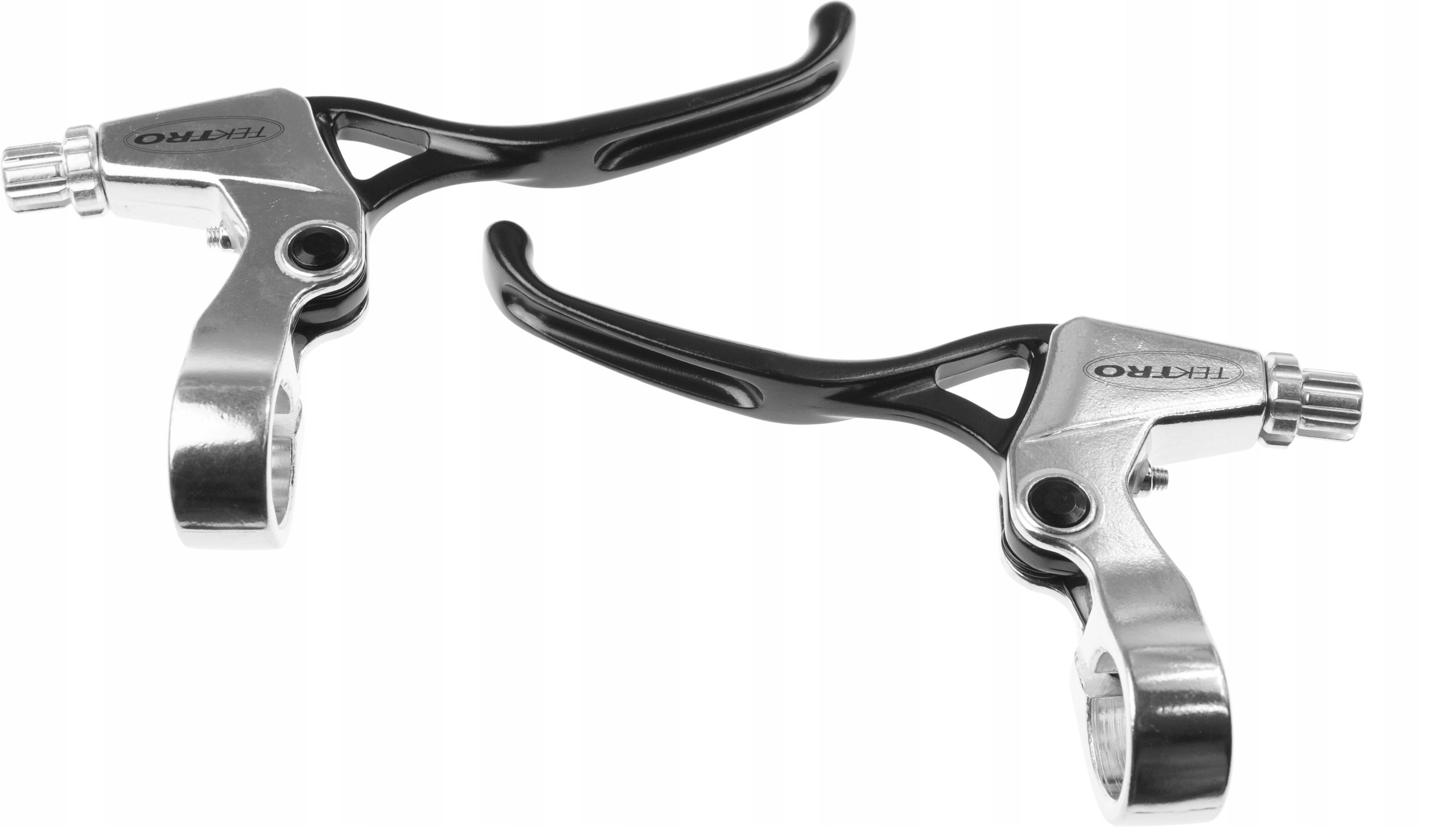 Klamki hamulcowe dźwignie V-brake srebrne/czarne Tektro TS-384A slr/blk