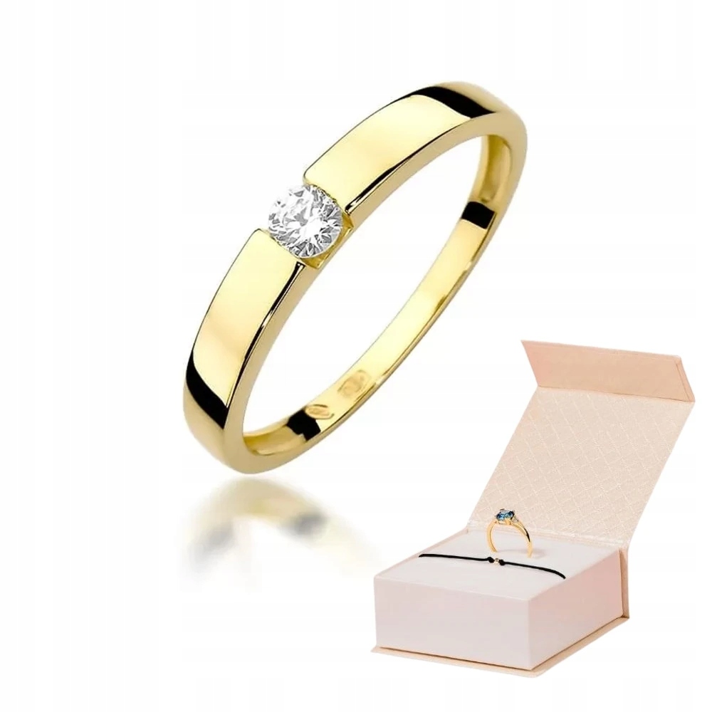 Zlatý Prstýnek S Briliantem 0,12ct Obruč PR.585 Zlatý Náramek