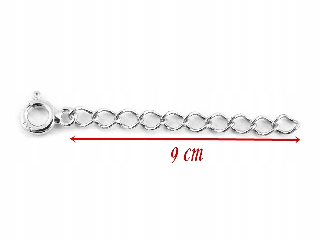 Srebrna regulacja przedłużka do łańcuszka 9 cm