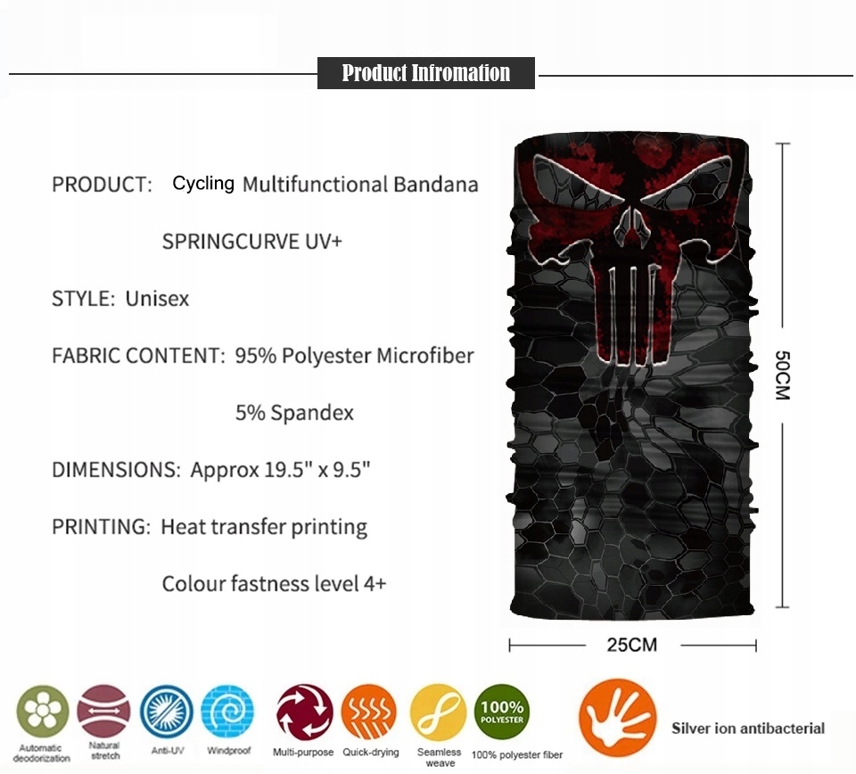 BANDANA SZALIK KOMIN CHUSTA APASZKA PUNISHER CAMO Marka bez marki